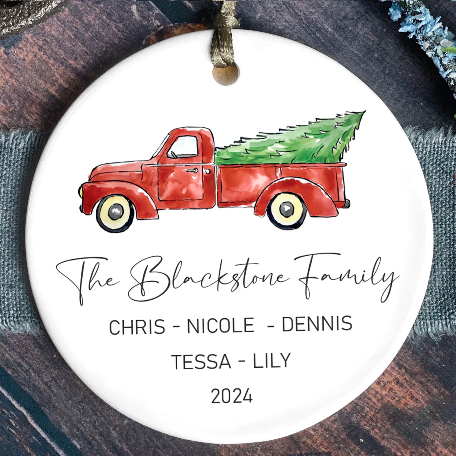 Custom Family Christmas Ornament, Personalised Family Christmas Keepsake CX03 - 19Gifts