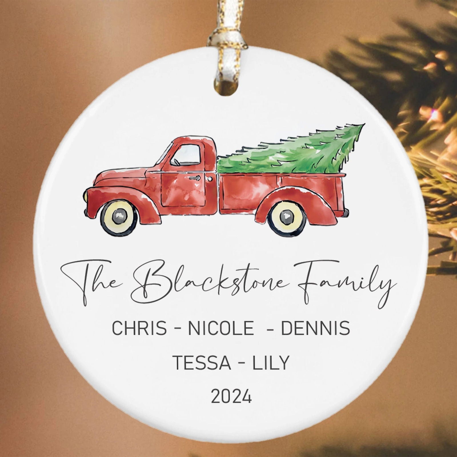 Custom Family Christmas Ornament, Personalised Family Christmas Keepsake CX03 - 19Gifts
