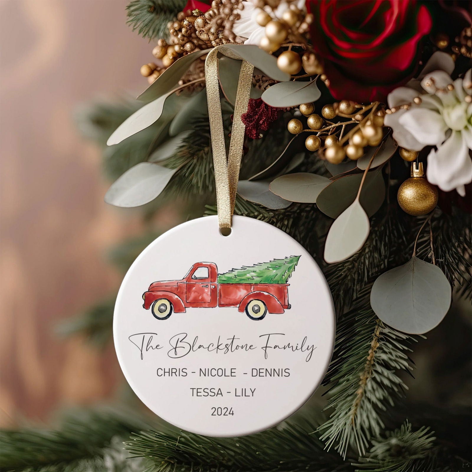 Custom Family Christmas Ornament, Personalised Family Christmas Keepsake CX03 - 19Gifts