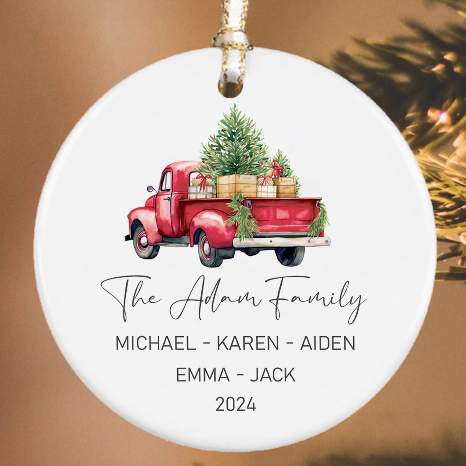 Custom Family Christmas Ornament, Personalised Family Christmas Keepsake CX03 - 19Gifts