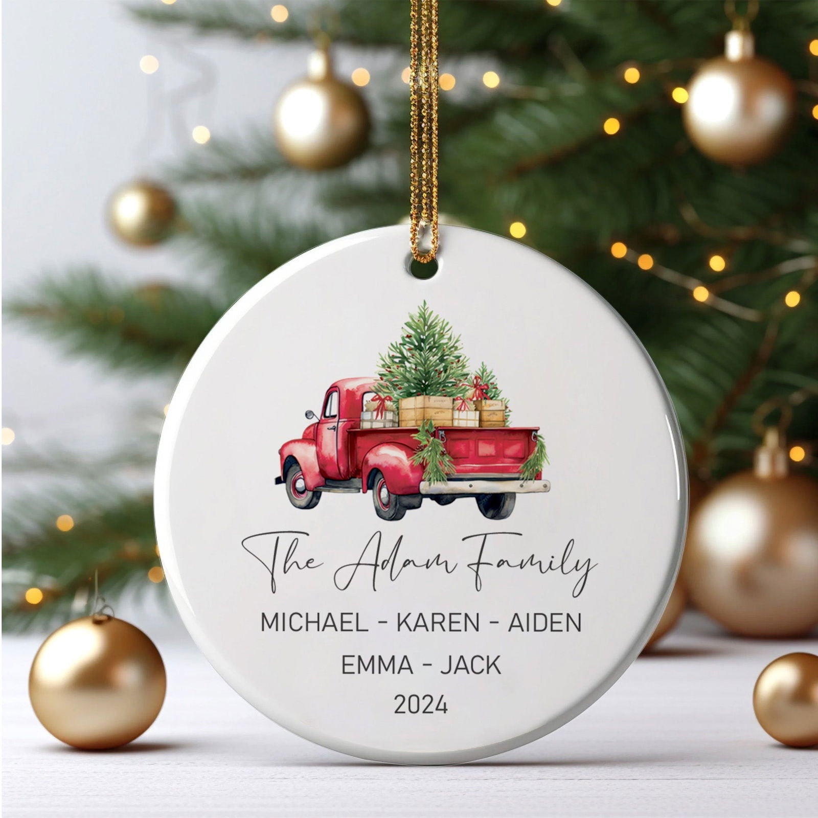 Custom Family Christmas Ornament, Personalised Family Christmas Keepsake CX03 - 19Gifts