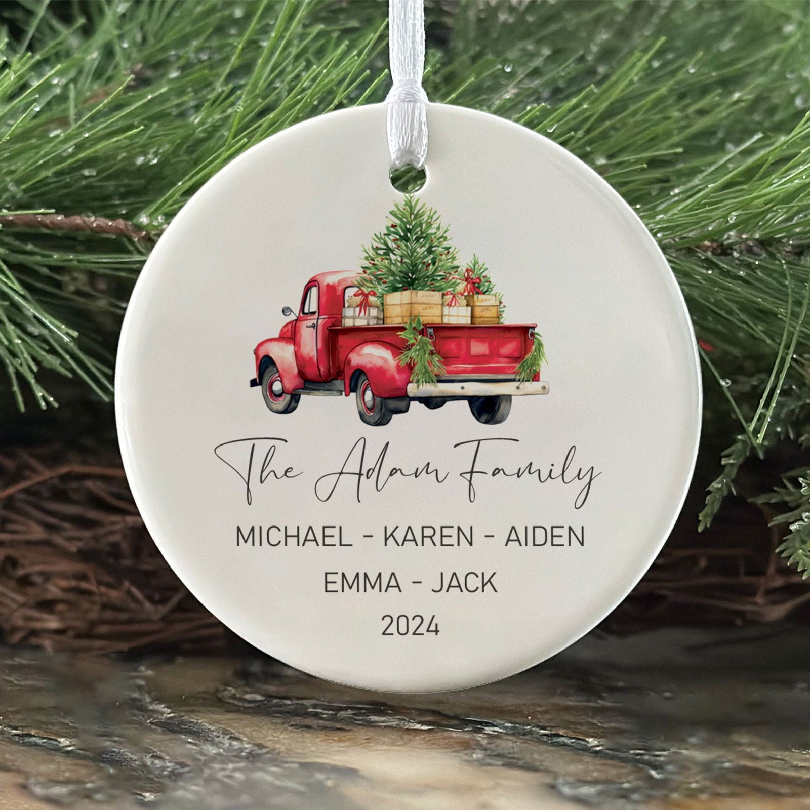 Custom Family Christmas Ornament, Personalised Family Christmas Keepsake CX03 - 19Gifts