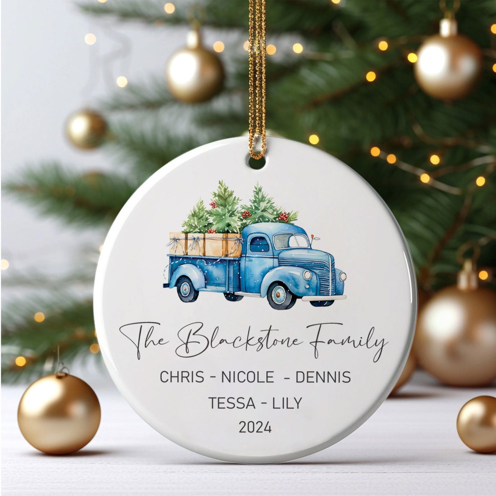 Custom Family Christmas Ornament, Personalised Family Christmas Keepsake CX03 - 19Gifts