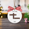 Custom Family Crossword Ornament, 2-Layered Crossword Ornament CF250 - 19Gifts