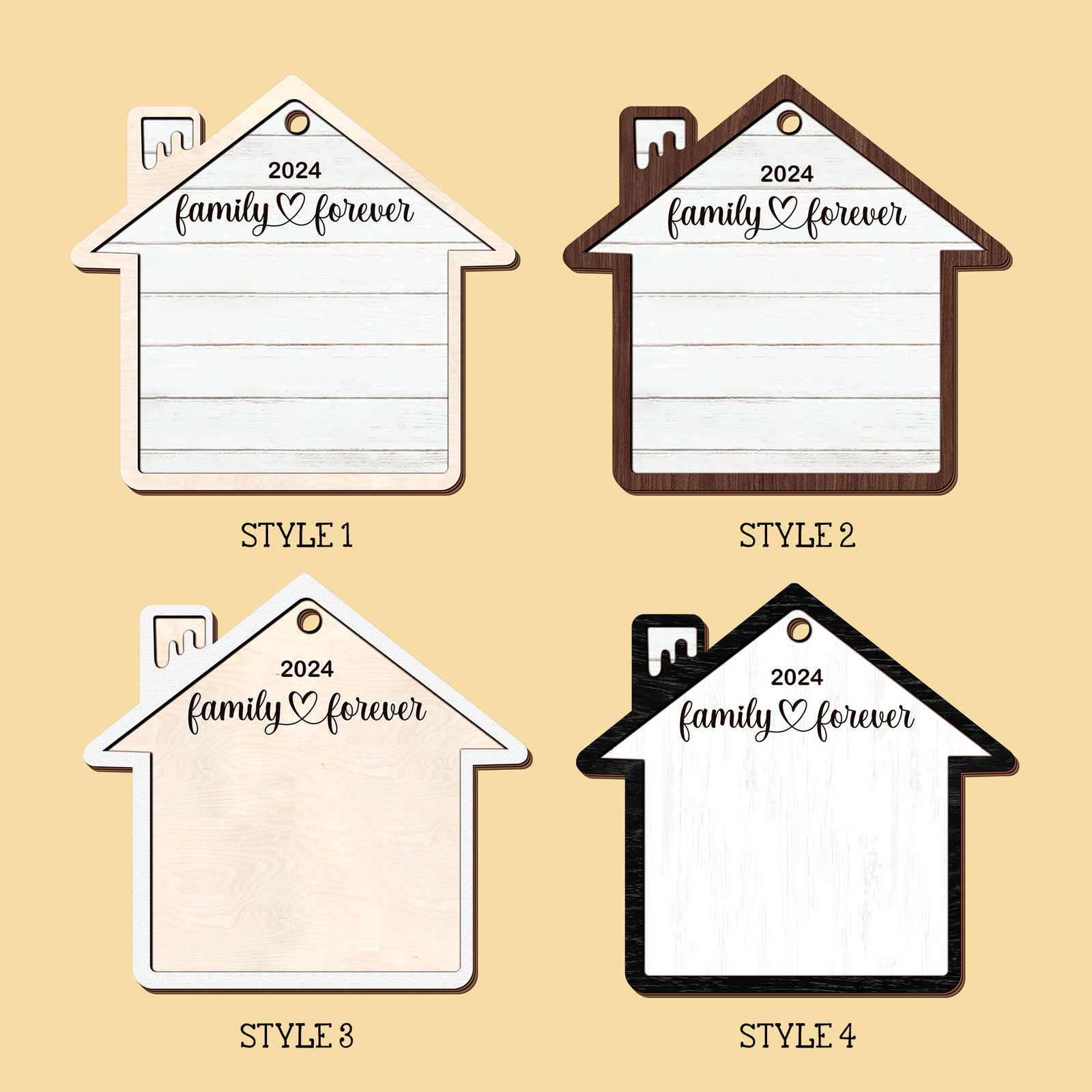 Custom Family Crossword Ornament, 2 Layer Christmas Ornament CF591 - 19Gifts