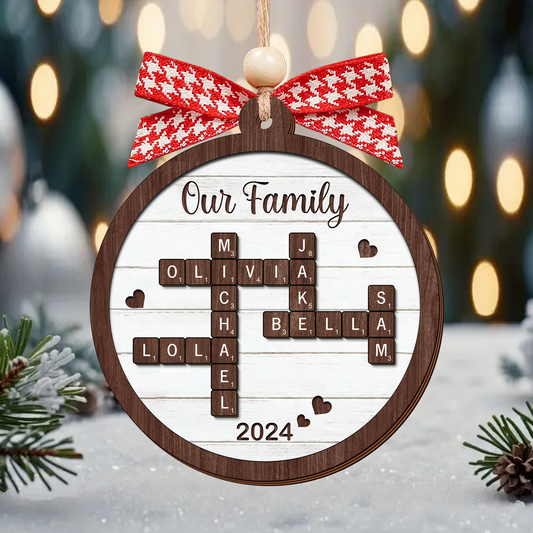 Custom Family Crossword Ornament, Christmas Ornament CF574 - 19Gifts