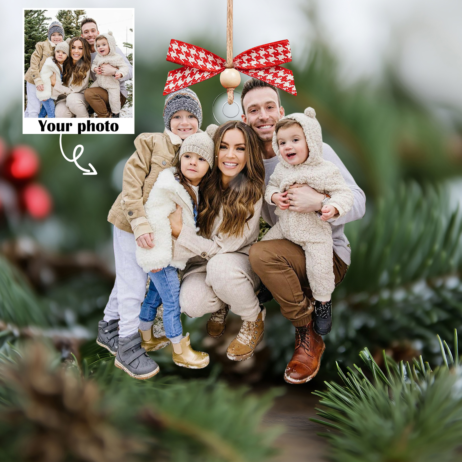 Custom Family Photo Ornament, Custom Picture Ornament Christmas CF620 - 19Gifts