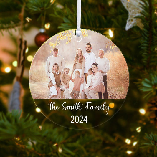 Custom Family Photo Ornament, Personalized Family Ornament with Christmas Tree AV03-13 - 19Gifts