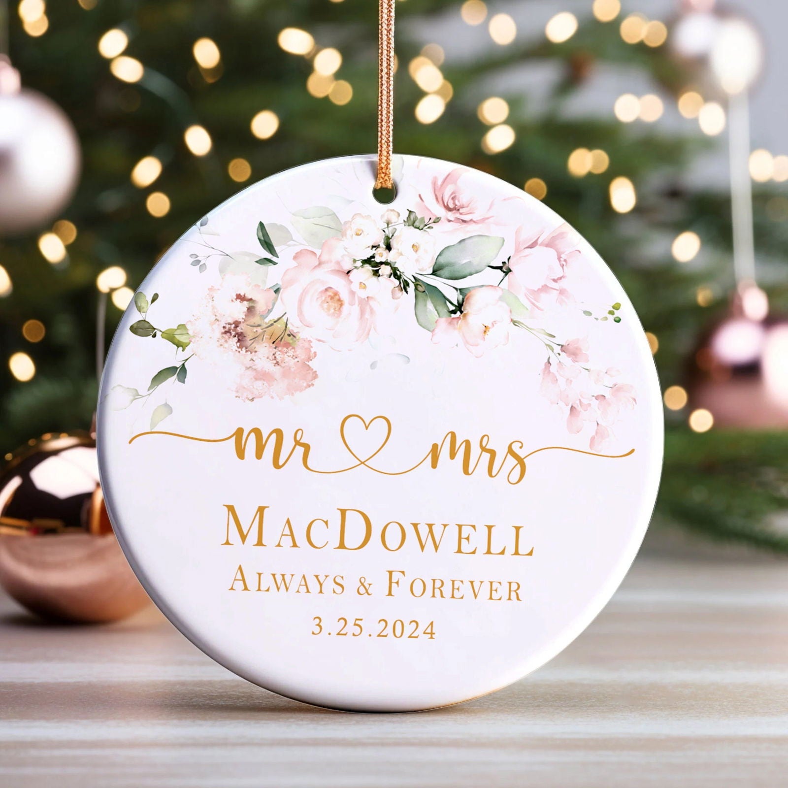 Custom First Christmas Couple Ornament, Married Ornament Gift CX03-25 - 19Gifts