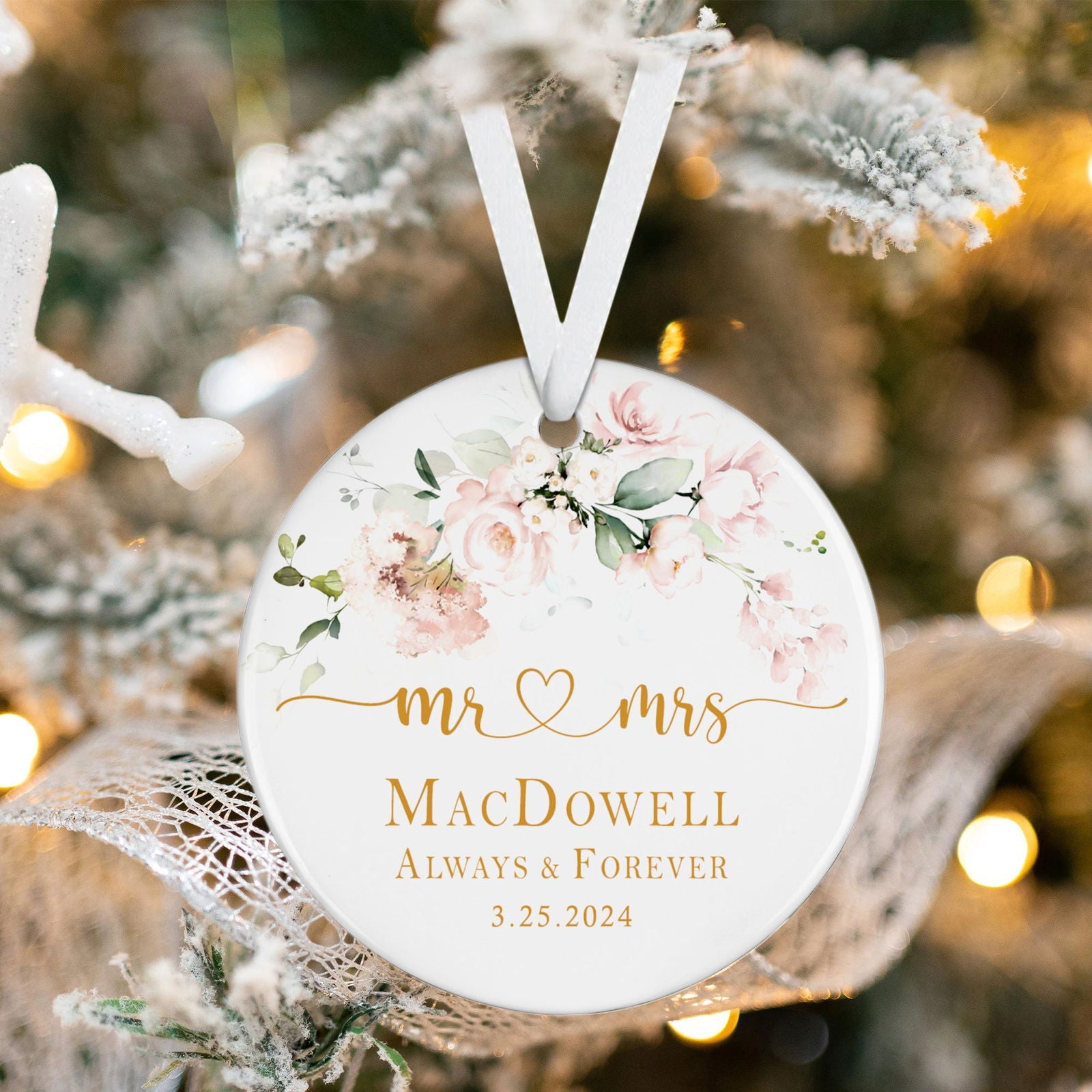 Custom First Christmas Couple Ornament, Married Ornament Gift CX03-25 - 19Gifts