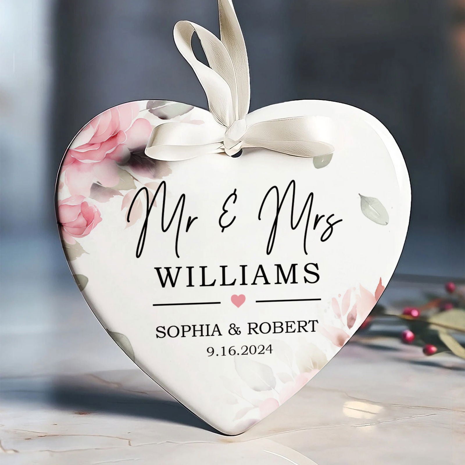 Custom First Christmas Married Ornament, Mr Mrs Ornament, Our First Christmas Ornament CY05-12 - 19Gifts