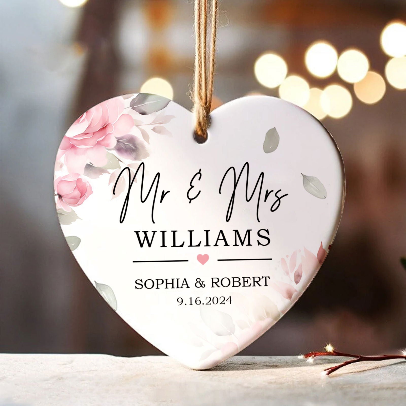 Custom First Christmas Married Ornament, Mr Mrs Ornament, Our First Christmas Ornament CY05-12 - 19Gifts