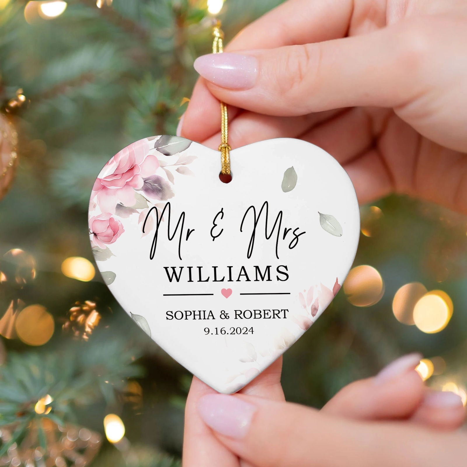 Custom First Christmas Married Ornament, Mr Mrs Ornament, Our First Christmas Ornament CY05-12 - 19Gifts