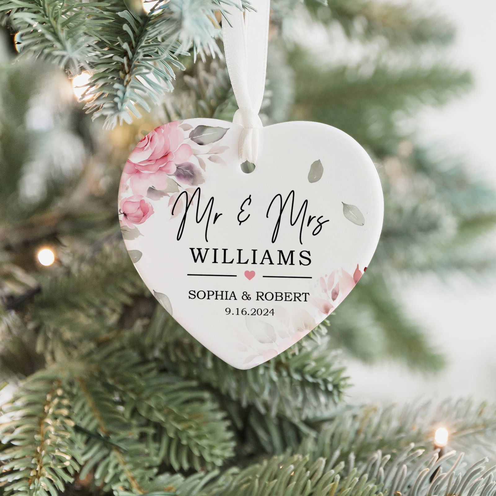 Custom First Christmas Married Ornament, Mr Mrs Ornament, Our First Christmas Ornament CY05-12 - 19Gifts