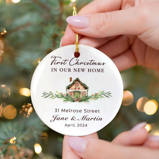 Custom House Address Christmas Ornament, Housewarming Gifts for New House Ornament, Personalized First Christmas in Our New Home Ornament, Personalized New Home Ornament, Custom New House Gift Ideas CX01-6 - 19Gifts