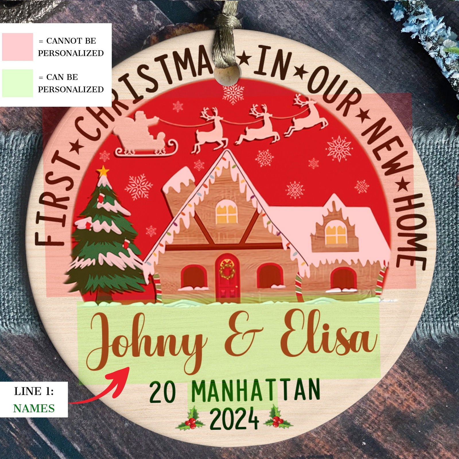 Custom House Address Christmas Ornament, Personalized First Christmas in Our New Home Ornament, Couples New Home Ornament CX01-2 - 19Gifts