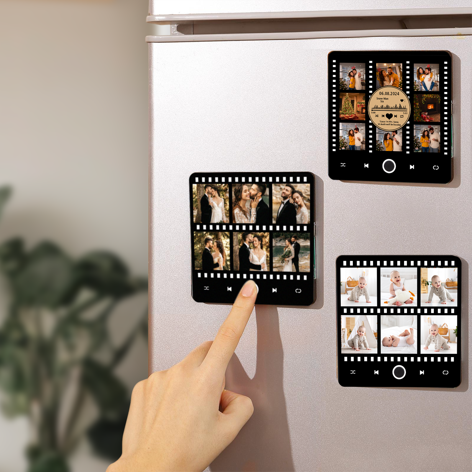 Custom Music Fridge Magnet, Photo Magnet, Valentine Day Gifts, Family Gifts MG04 - 19Gifts