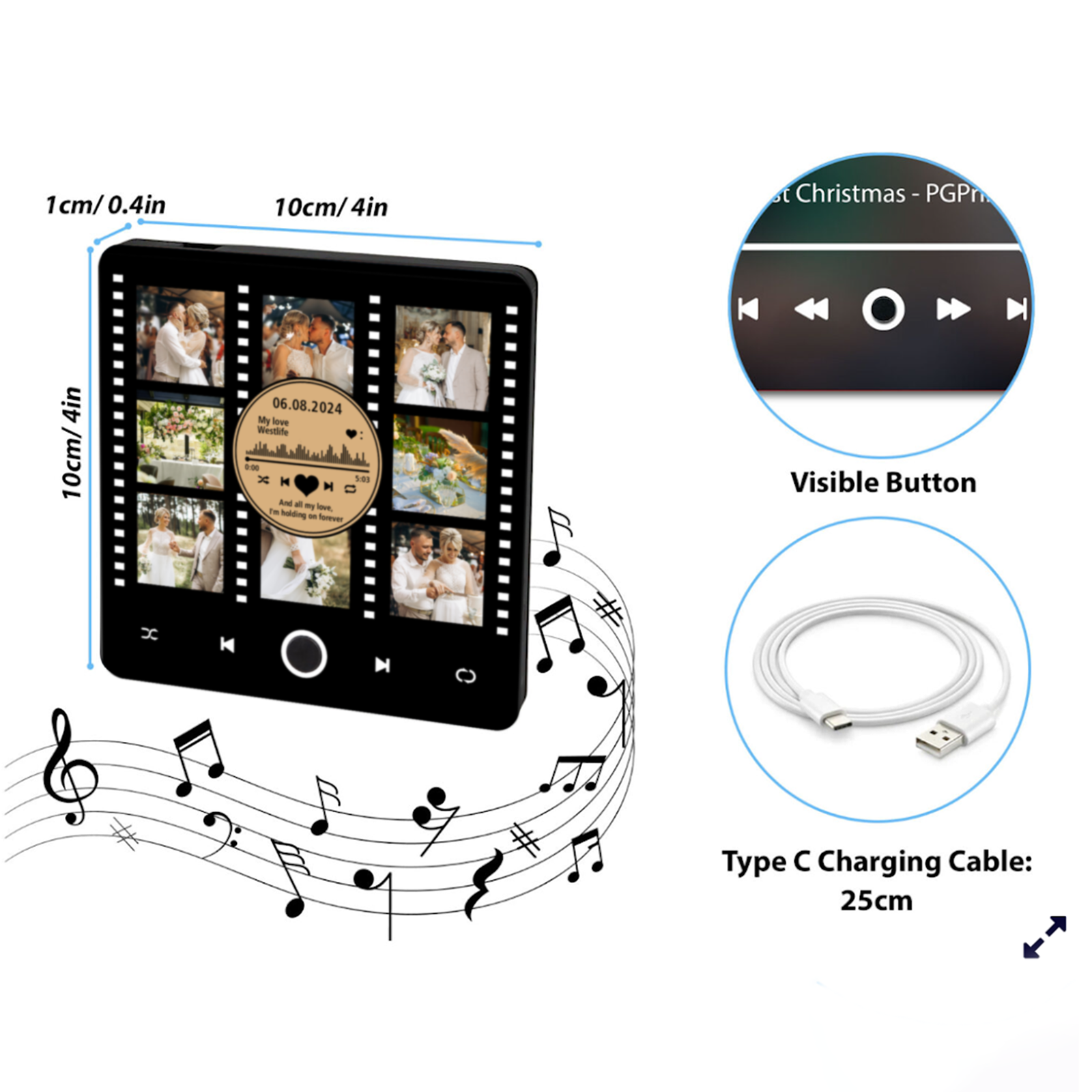 Custom Music Fridge Magnet, Photo Magnet, Valentine Day Gifts, Family Gifts MG04 - 19Gifts
