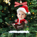 Custom Name Baby Santa Sleigh Christmas Tree Ornament - Custom Baby's First Christmas Keepsake CF629 - 19Gifts