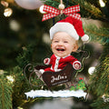 Custom Name Baby Santa Sleigh Christmas Tree Ornament - Custom Baby's First Christmas Keepsake CF629 - 19Gifts