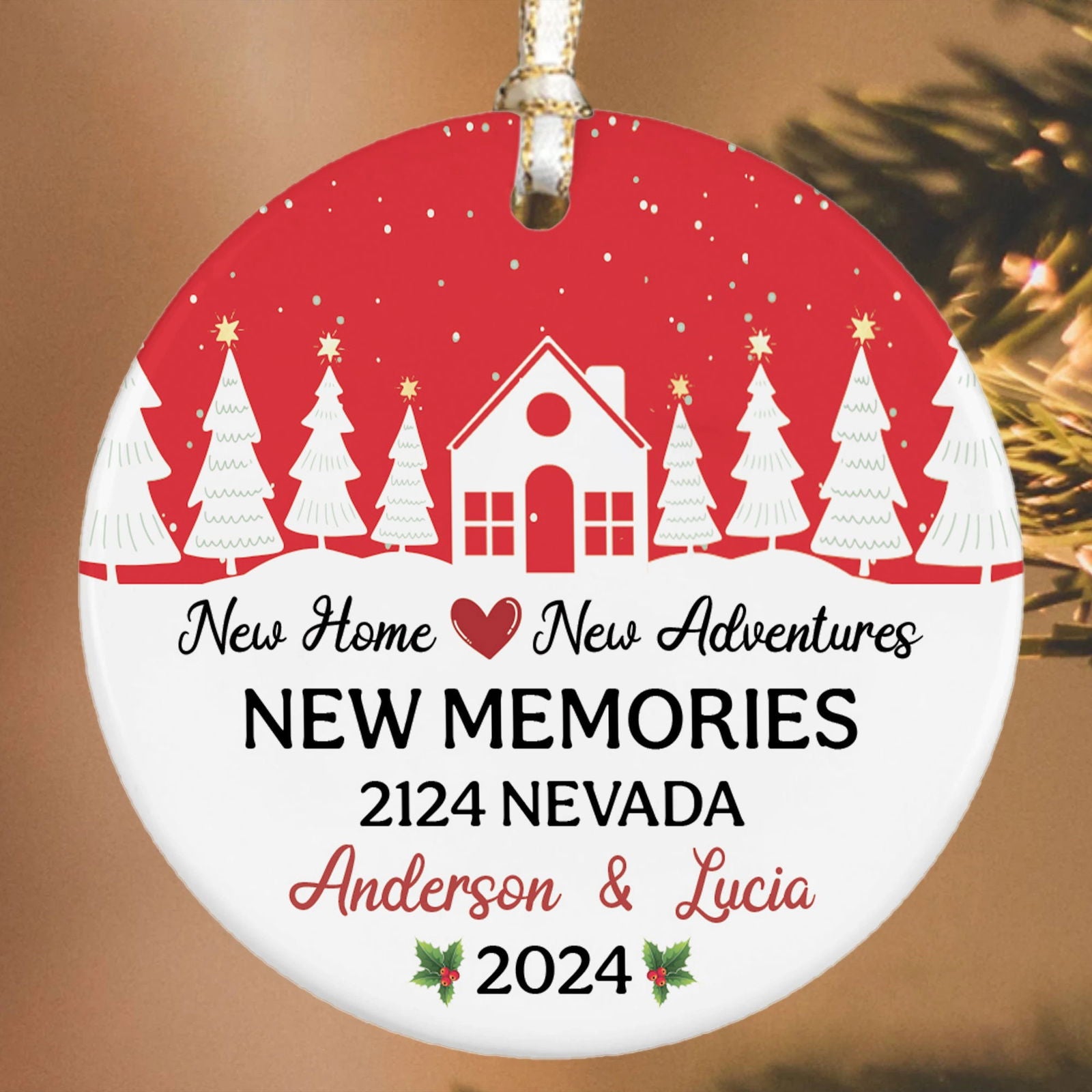 Custom New House Gift Ideas Ornament, Couples New Home Ornament, Housewarming Gifts, Personalized New Home Ornament CX01-10 - 19Gifts