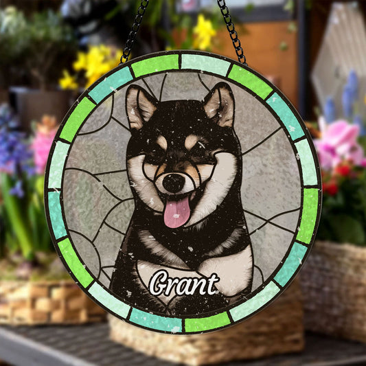 Custom Pet Portrait Stained Glass Suncatcher SC90 - 19Gifts