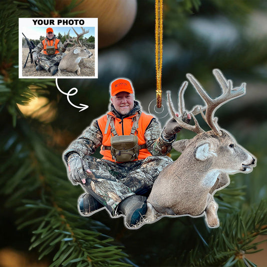 Custom Photo Hunting Ornaments, Personalized Hunting Christmas Tree Ornaments CF659 - 19Gifts