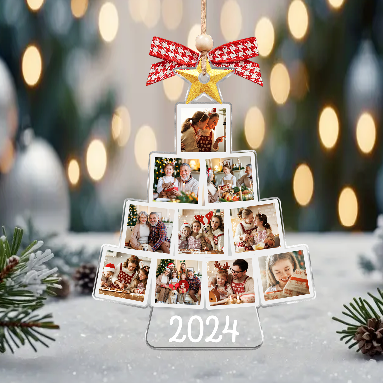 Custom Photo Tree Ornament, Acrylic Christmas Ornament	CF726 - 19Gifts