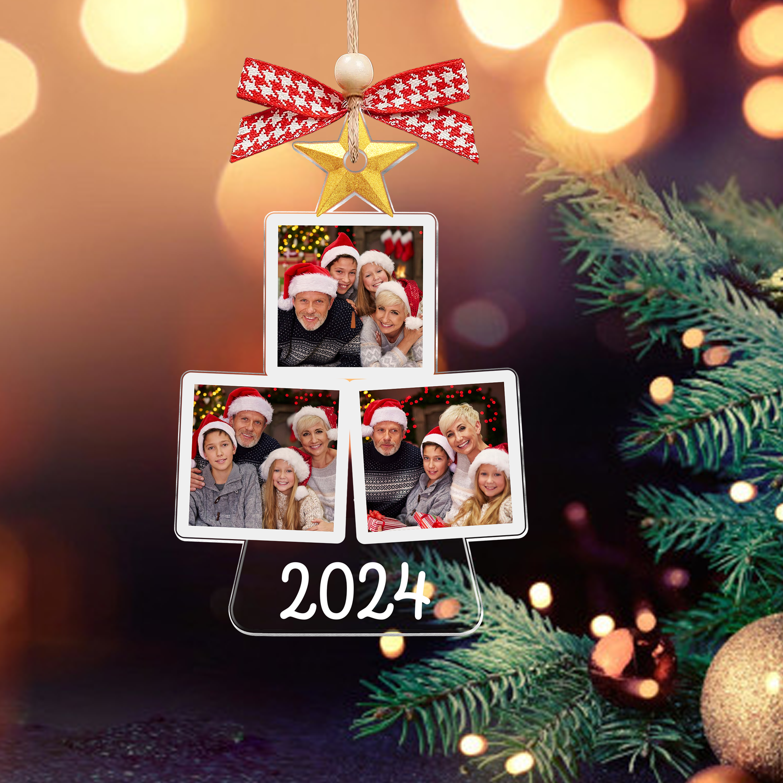 Custom Photo Tree Ornament, Acrylic Christmas Ornament	CF726 - 19Gifts