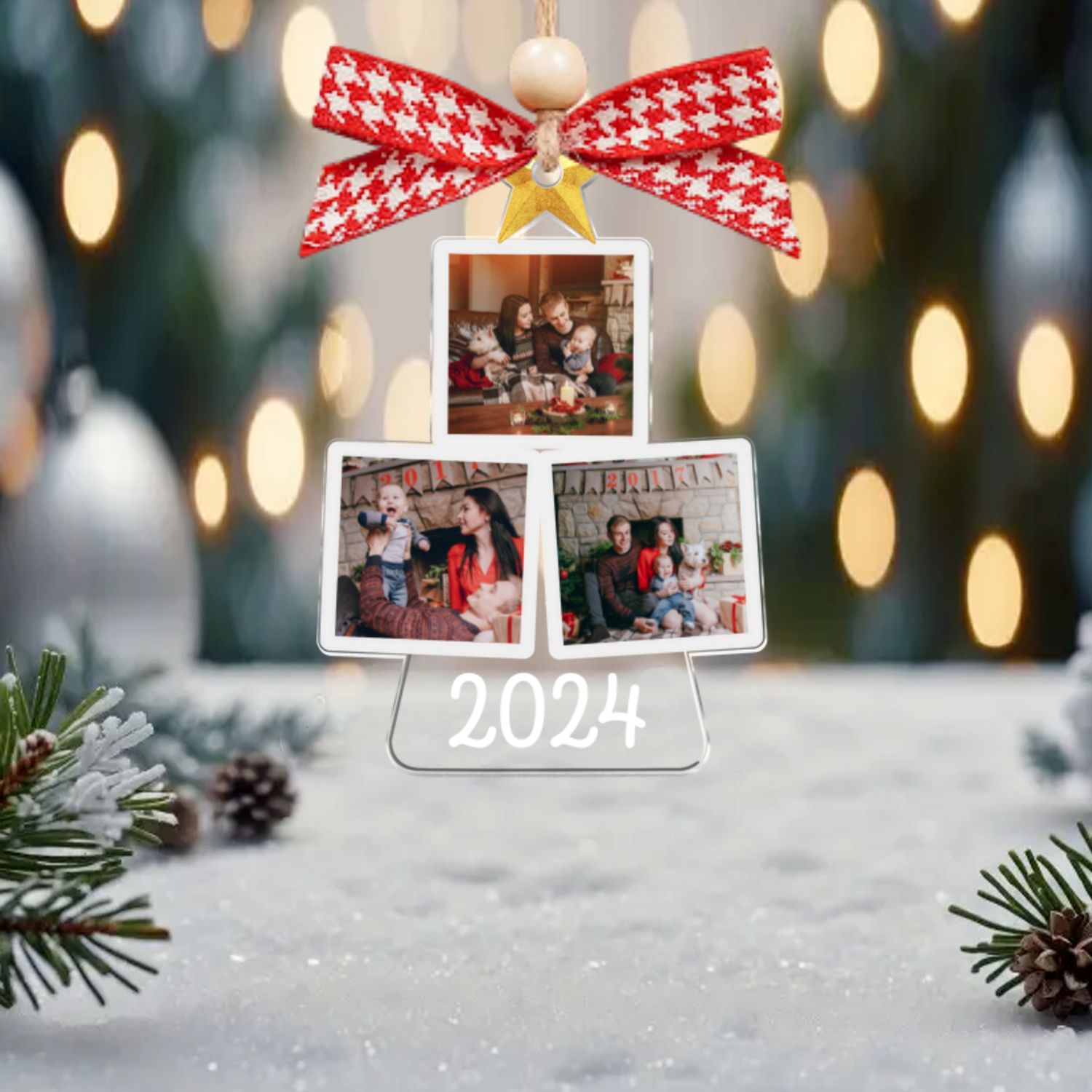 Custom Photo Tree Ornament, Acrylic Christmas Ornament	CF726 - 19Gifts