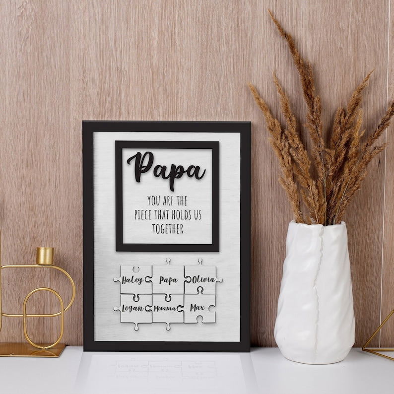 Custom Puzzle Piece Frame Dad, Custom Puzzle Piece Sign For Papa, Presents for dad, gift ideas for dad SD - 19Gifts