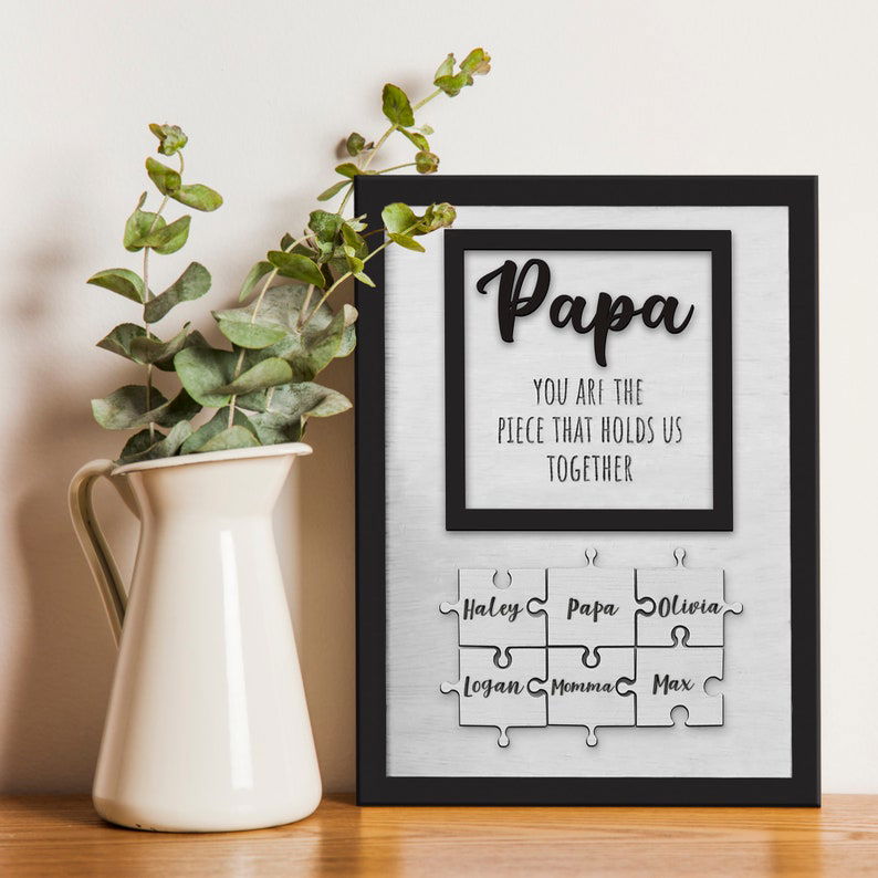 Custom Puzzle Piece Frame Dad, Custom Puzzle Piece Sign For Papa, Presents for dad, gift ideas for dad SD - 19Gifts