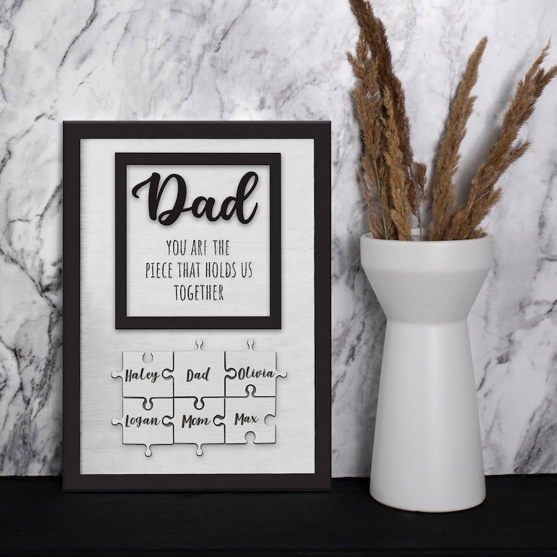 Custom Puzzle Piece Frame Dad, Custom Puzzle Piece Sign For Papa, Presents for dad, gift ideas for dad SD - 19Gifts