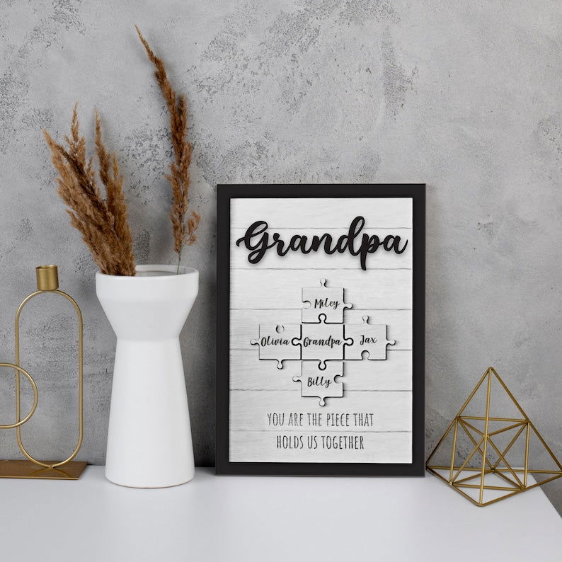 Custom Puzzle Piece Frame Dad, Custom Puzzle Piece Sign For Papa, Presents for dad, gift ideas for dad SD - 19Gifts