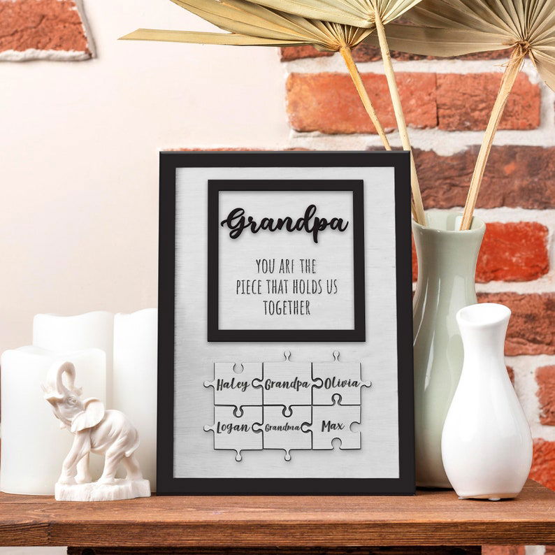 Custom Puzzle Piece Frame Dad, Custom Puzzle Piece Sign For Papa, Presents for dad, gift ideas for dad SD - 19Gifts