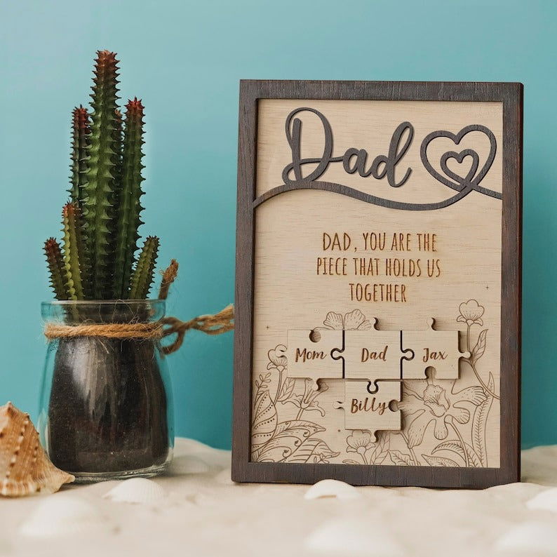 Custom Puzzle Piece Frame Dad, Custom Puzzle Piece Sign For Papa, Presents for dad, gift ideas for dad SD - 19Gifts