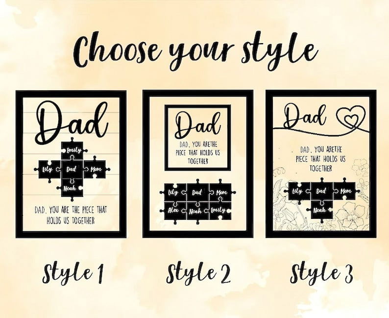 Custom Puzzle Piece Frame Dad, Custom Puzzle Piece Sign For Papa, Presents for dad, gift ideas for dad SD - 19Gifts