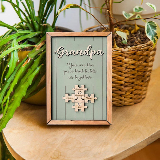Custom Puzzle Piece Sign For Papa, Gifts for Dad, Gifts for Father/Grandpa, Unique Personalized Father Day Gift SD01 - 19Gifts