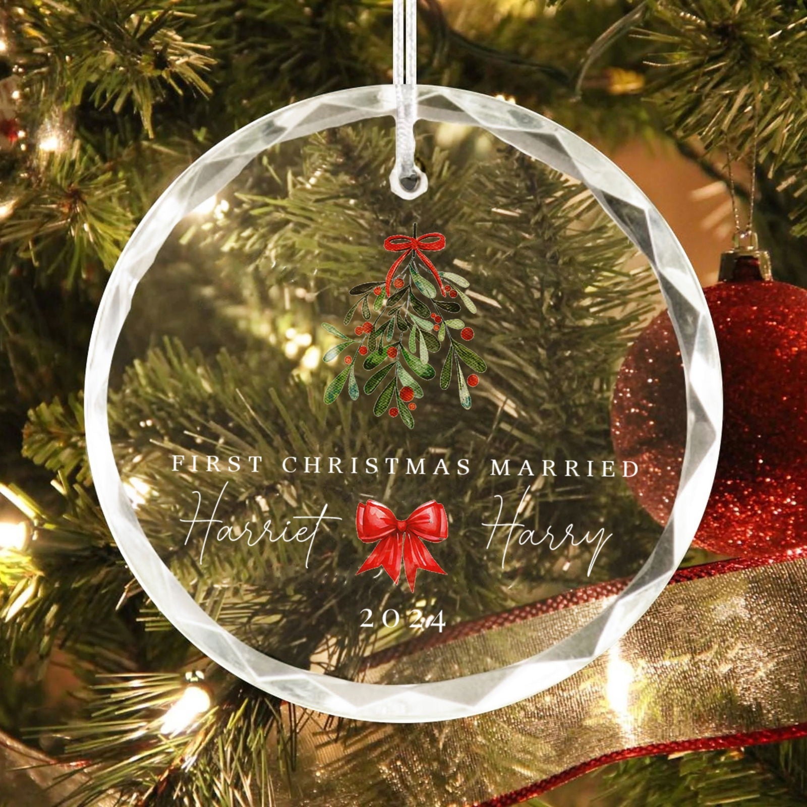 Custom Wedding Christmas Ornament, Custom Location Map Wedding Ornament GX05-16 - 19Gifts