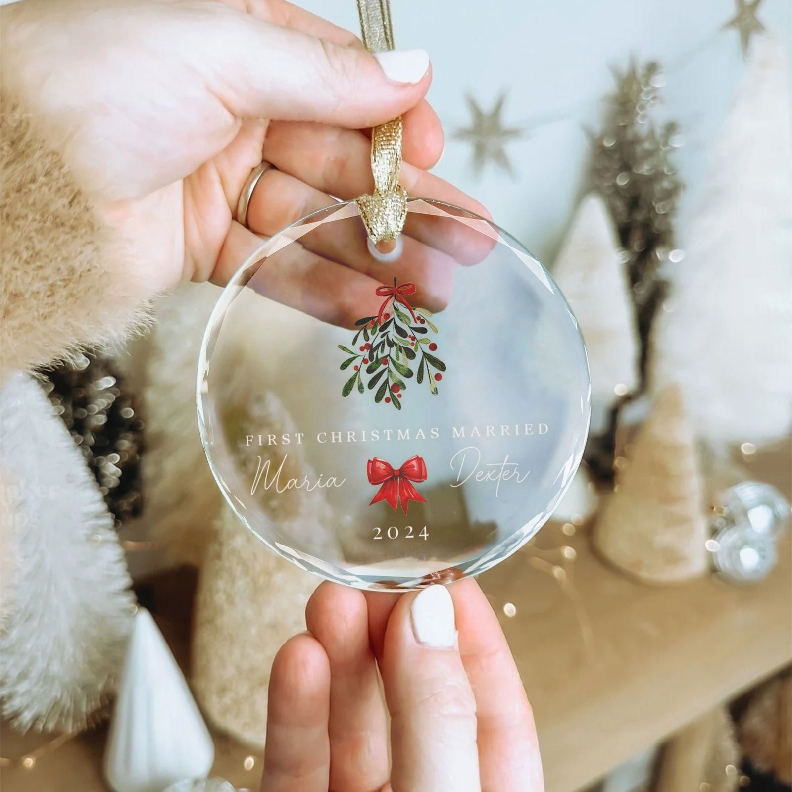 Custom Wedding Christmas Ornament, Custom Location Map Wedding Ornament GX05-16 - 19Gifts