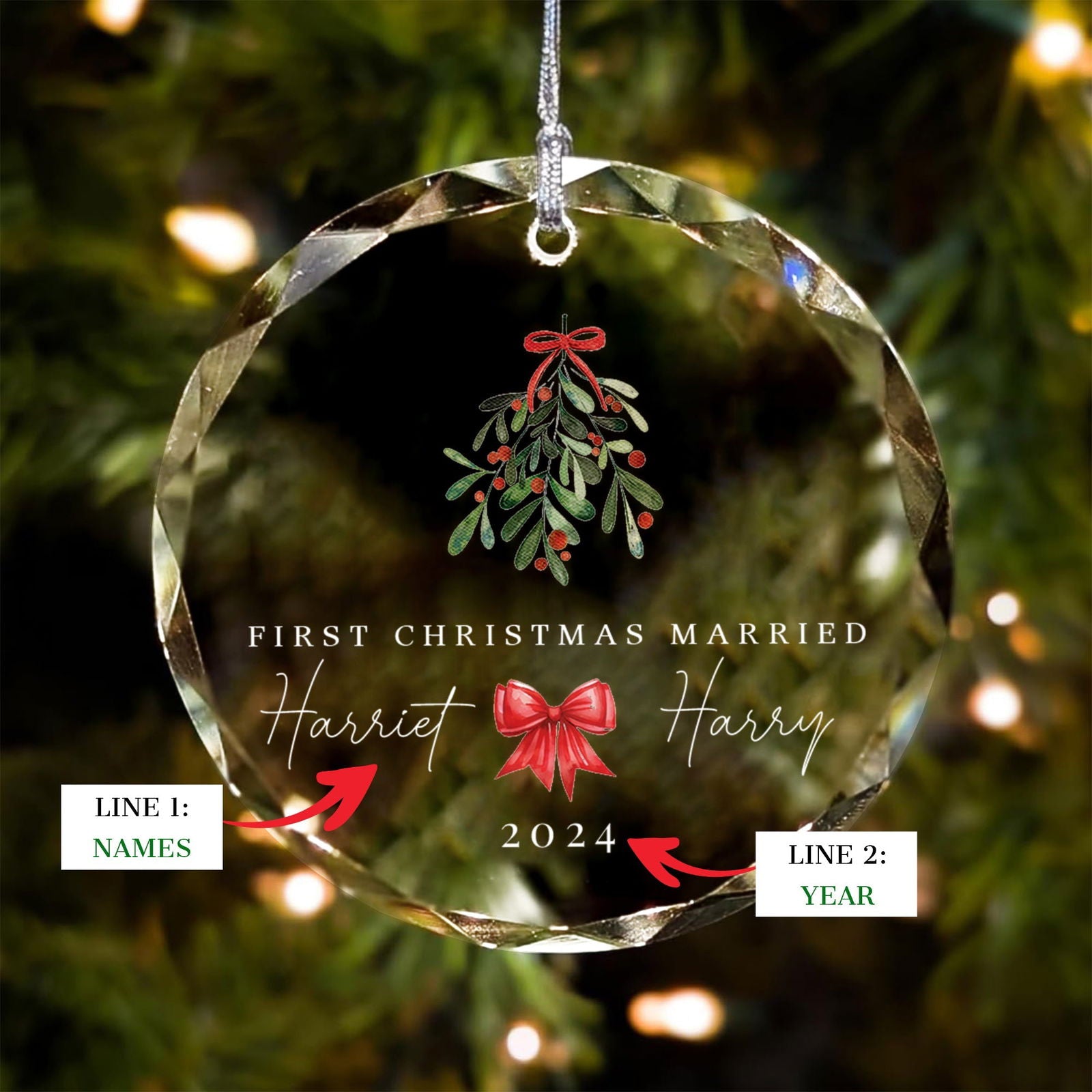 Custom Wedding Christmas Ornament, Custom Location Map Wedding Ornament GX05-16 - 19Gifts