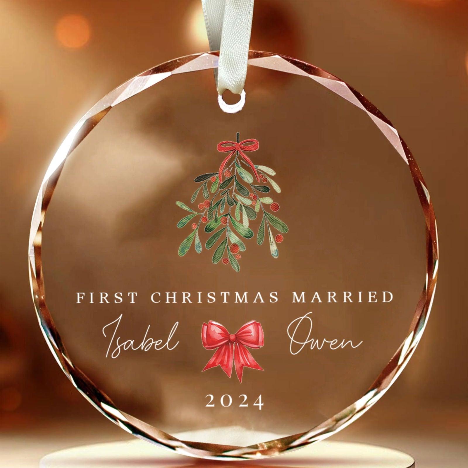 Custom Wedding Christmas Ornament, Custom Location Map Wedding Ornament GX05-16 - 19Gifts