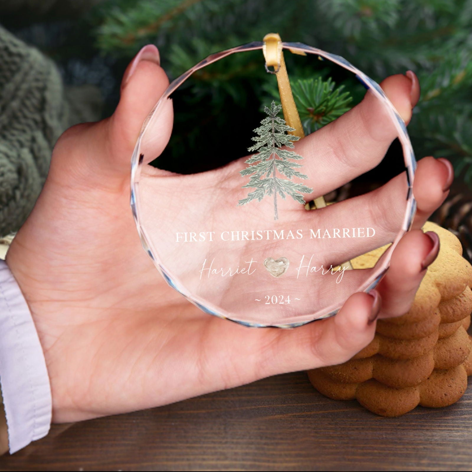 Custom Wedding Christmas Tree Ornament, Custom Location Map Wedding Ornament GX05-17 - 19Gifts