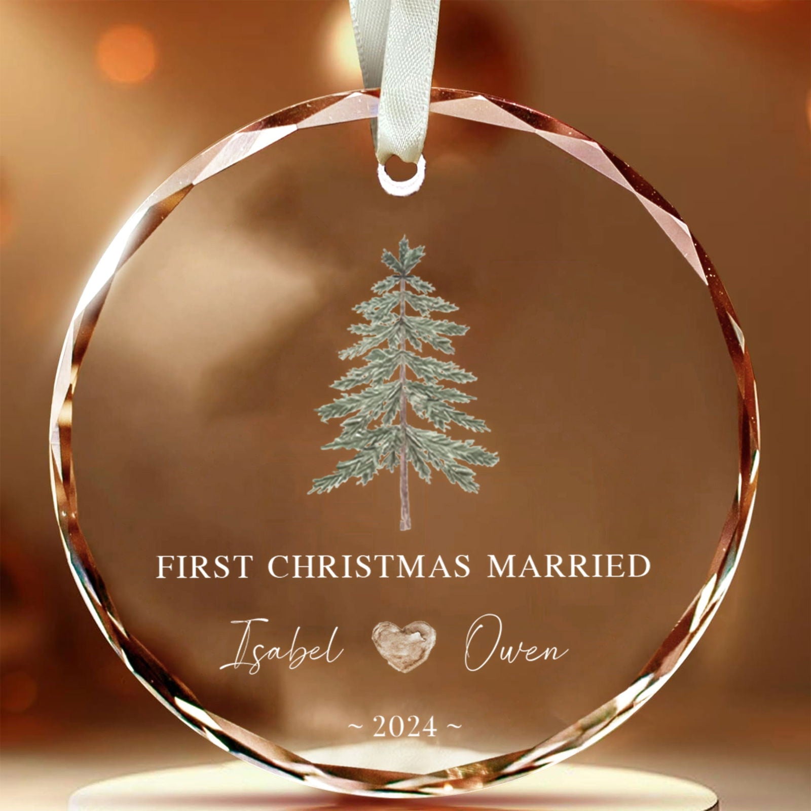 Custom Wedding Christmas Tree Ornament, Custom Location Map Wedding Ornament GX05-17 - 19Gifts