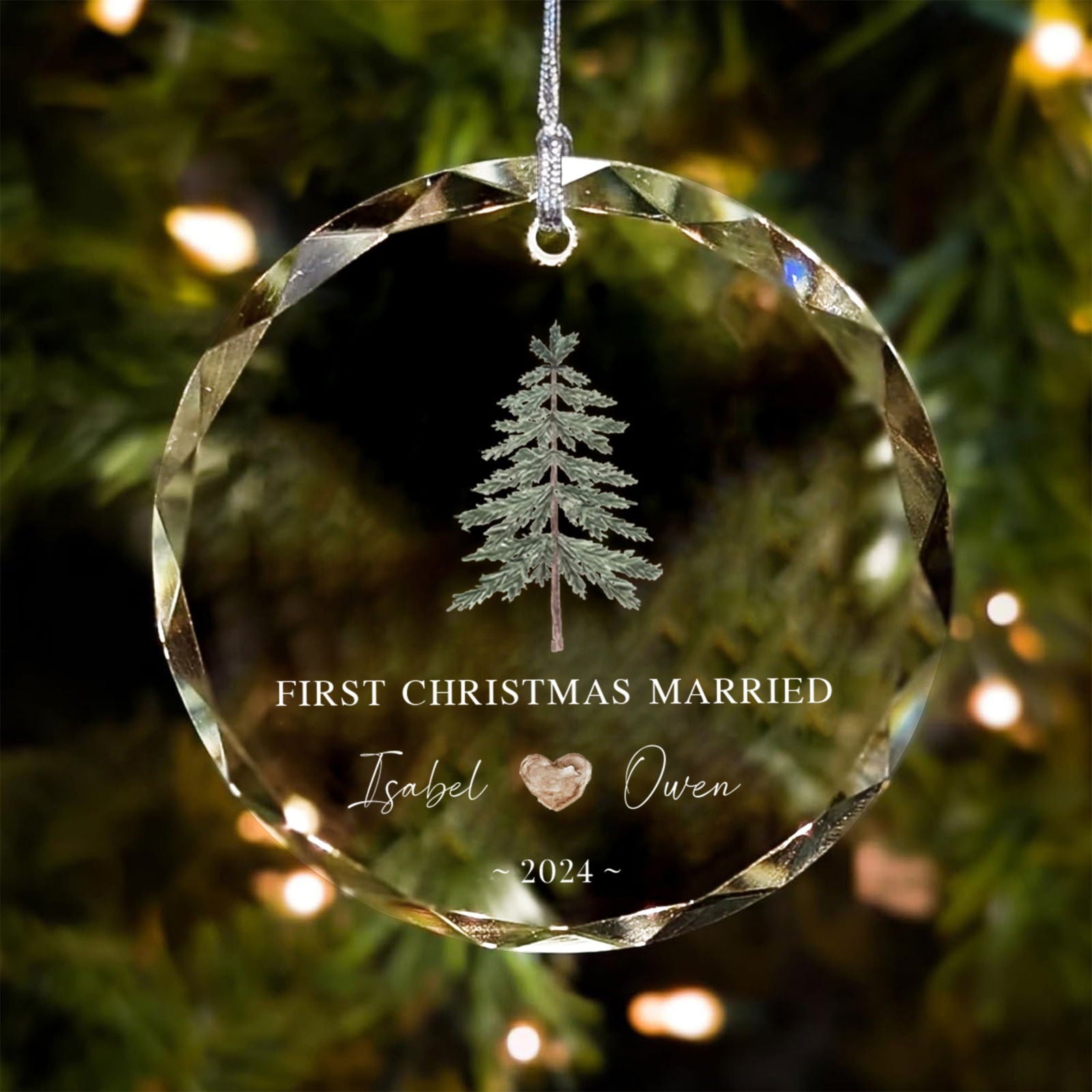Custom Wedding Christmas Tree Ornament, Custom Location Map Wedding Ornament GX05-17 - 19Gifts