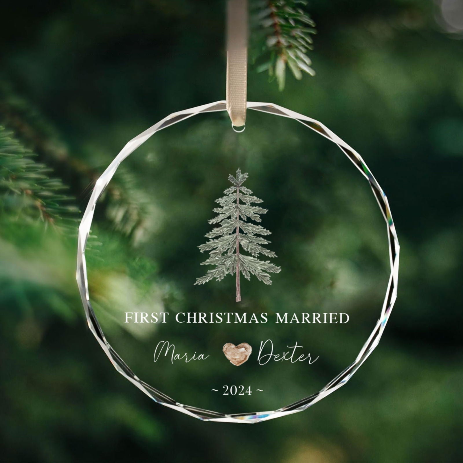 Custom Wedding Christmas Tree Ornament, Custom Location Map Wedding Ornament GX05-17 - 19Gifts