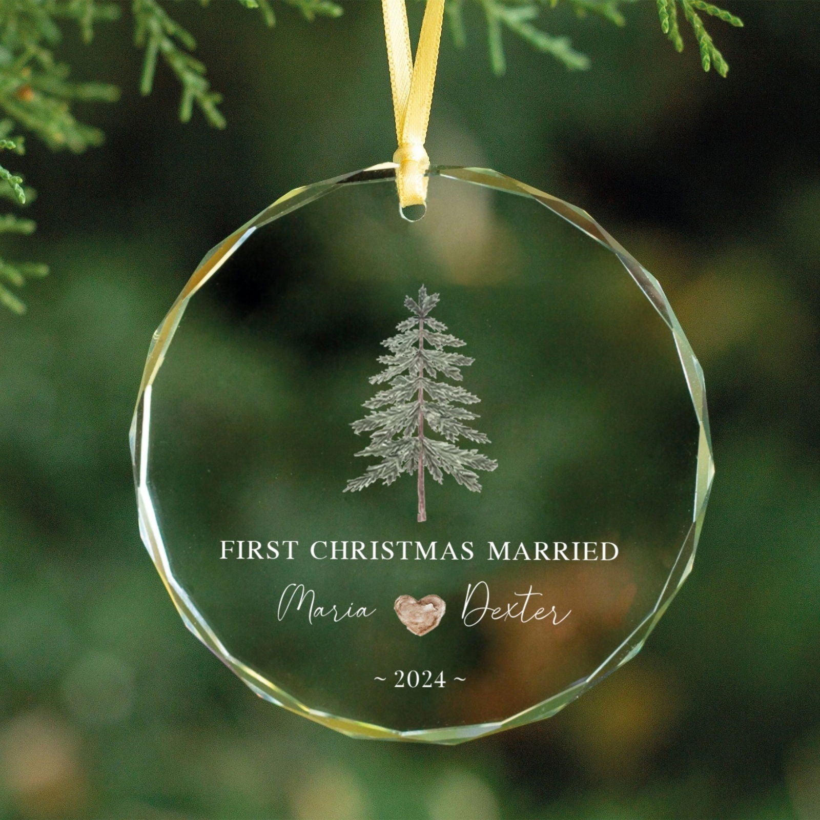 Custom Wedding Christmas Tree Ornament, Custom Location Map Wedding Ornament GX05-17 - 19Gifts