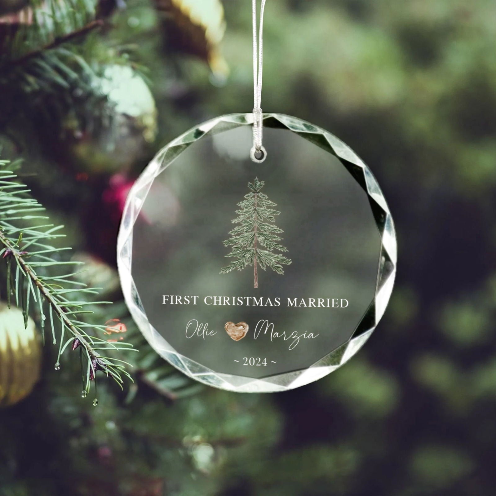 Custom Wedding Christmas Tree Ornament, Custom Location Map Wedding Ornament GX05-17 - 19Gifts