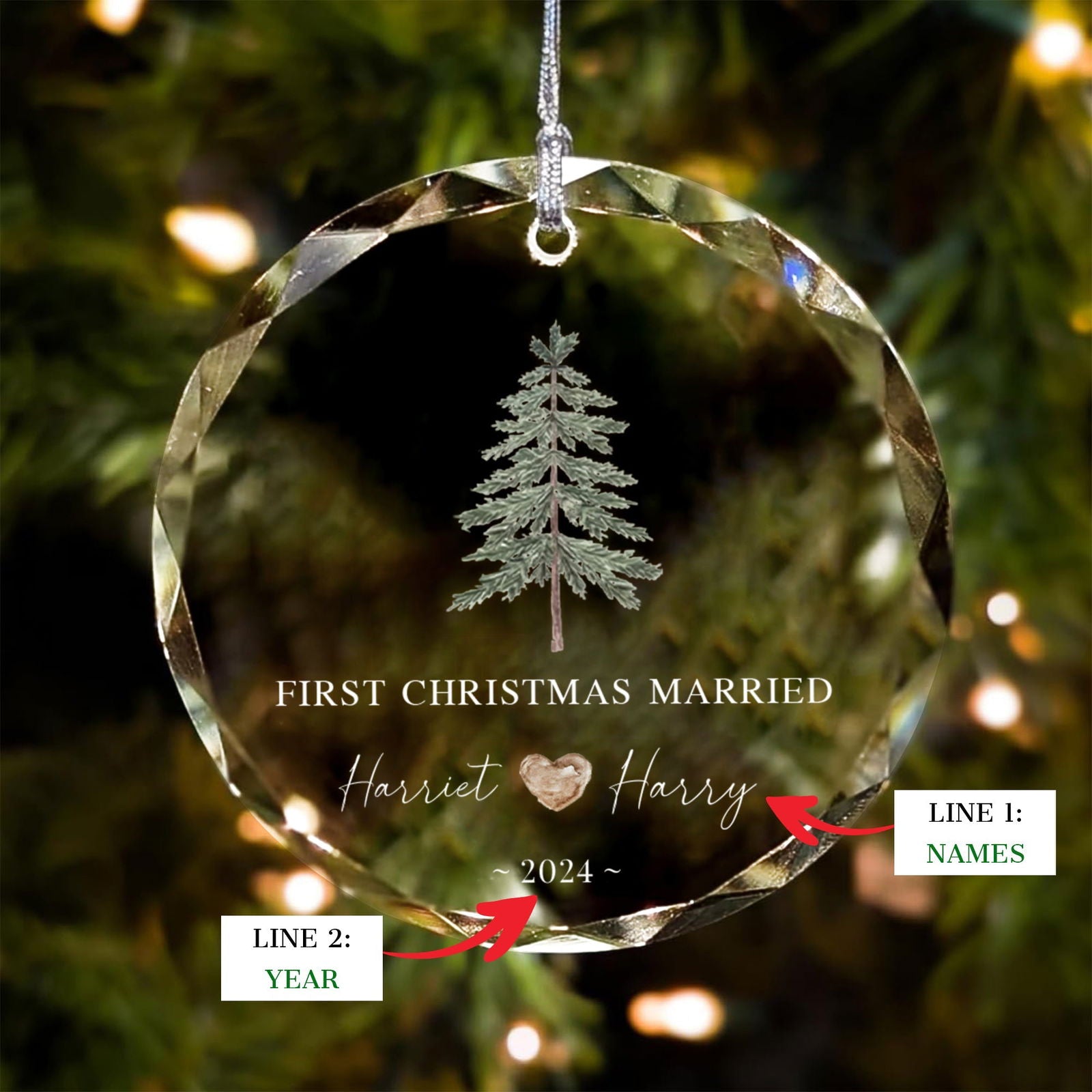 Custom Wedding Christmas Tree Ornament, Custom Location Map Wedding Ornament GX05-17 - 19Gifts
