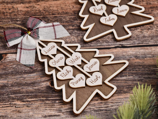 Custom Wooden Family Christmas Ornament, 2024 Family Christmas Tree Ornament CF750 - 19Gifts